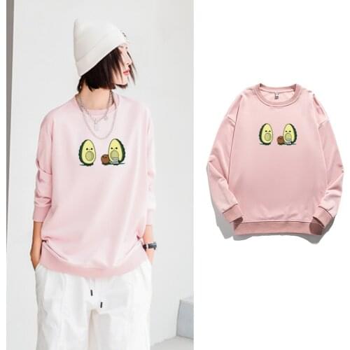 Best Friends Hoodies Kawaii Avocado Sweatshirt Cotton Harajuku Oversized Soft Thin Girls Clothes Casual 90s Aesthetic Pullovers