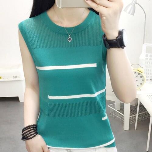 Shintimes Hollow Out Womens Tank Tops Summer New Thin Knitted Tanktop Sexy Top Sleeveless Patchwork Camisole Pullovers Clothes