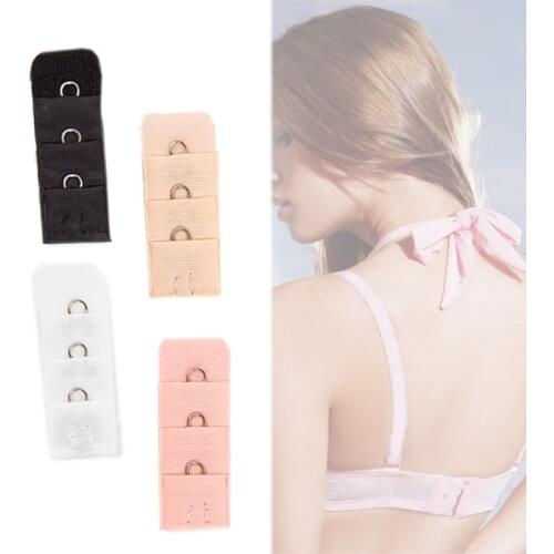 New 4Colors Ladies 1 Rows 3 Hooks Bra Extender Nylon Clasp Extension Elastic On Strap Soft Bra Band