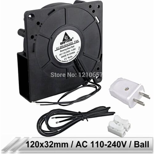 Gdstime EC Blower 120MM 12cm 12032 Ball Bearing Brushless Turbo Centrifugal Fan AC 110V 120V 220V 240V