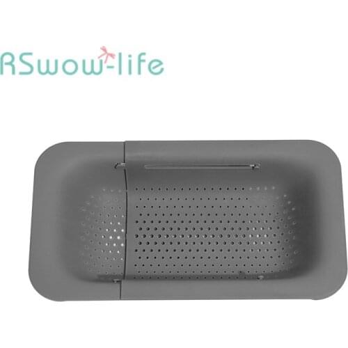 Retractable Vegetable Sink Drain Basket Plastic Washing Fruit Basket Kitchen Reusable Sink Storage Basket Kichen Organizer