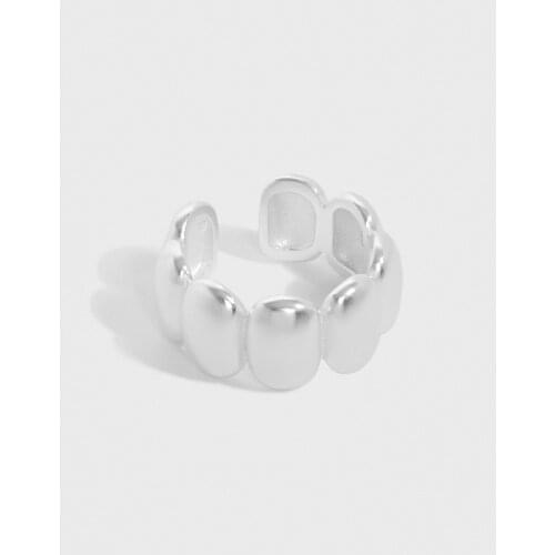 SHANICE S925 sterling silver open ring minimalism and irregular oval face cool Tail Ring for Women fine Jewelry Gift