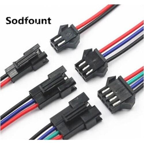 10 Pair/lot SM2.54 SM 2.54MM 2-12P 2-12 Pin Plug Male to Female Connector Plug With Wire Cable Total 40CM-60CM for LED ect