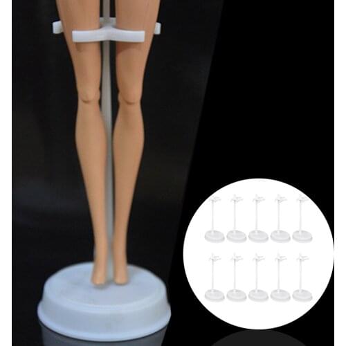 10x White Plastic Display Stand Holder for 30cm Dolls Toy Model Support Bracket, White
