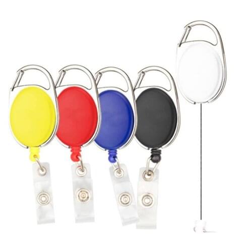 1000pcs Retractable Pull Key Ring Chain Reel ID Lanyard Name Tag Card Badge Holder Reel Recoil Belt Key Ring Clip SN3311
