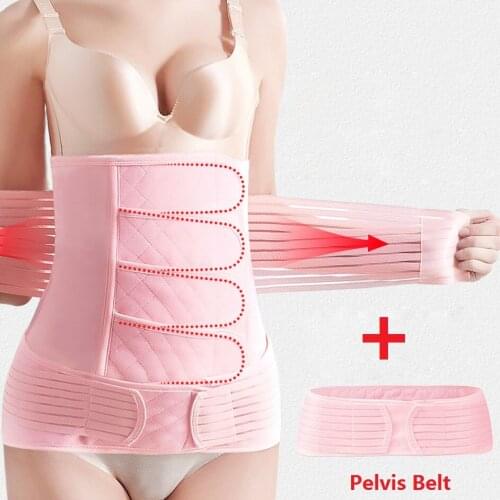 NINGMI Slim Waist Trainer 2 in 1 Abdomen Pelvis Belt Women Pregnancy Corset Postpartum Recovery Bandage Body Shaper Back Support