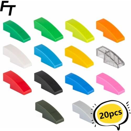 20pcs Small Particle Arc Brick Slope Brick 1x3 DIY Building Blocks Compatible with Creative Gift MOC Blocks Castle Toys