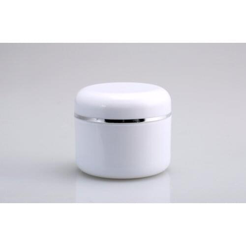 200g round white cream jar with inner lid with silver line for mask cream/wax/essence/moisturizer/gel skin care cosmetic packing