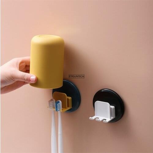 50Set Toothbrush Holder Wall Mounted Suction Cup Hanging Hook Storage Cup Bathroom Sets