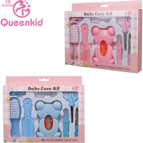 8pcs/set baby health care kit water temperature meter nose cleaner toothbrush safety tool newborn beauty brush kit baby nail car