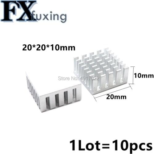 5pcs 20*20*10mm Silver Aluminum Slotted Heatsink Radiator Heat Sink Cooler 20*20*10 Chip Radiator Aluminum heat sink 20x20x10mm