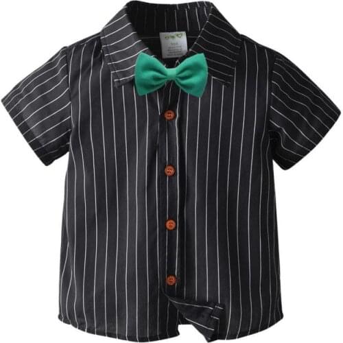 Summer Toddler Boy Shirts Striped Blouse Shirt Casual Boy Shirts For Children Turn-down Collar Blouse Fille Baby Boy Clothes