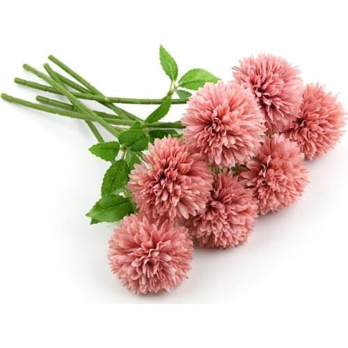 Bunch Artificial Flower Bouquet Silk Dandelion Flower Ball Fake Flowers DIY Home Widding Decoration Valentines Day Gifts