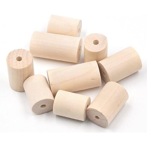 5pcs Big Cylinder Shape Natural Wood 20x25mm 20x30mm 20x40mm Loose Handcraft Big Hole Beads for DIY Crafts Jewelry Making