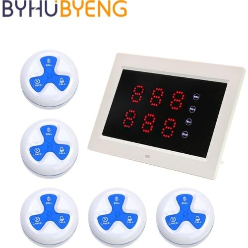 BYHUBYENG Number Callpoint Waiter Service De Table Complet Customer Push Button Chime Mobile Restaurant Call Staff
