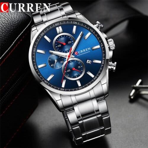 CURREN Man Sport WristWatch Waterproof Chronograph Men Watch Military Army Top Brand Luxury Stainless Steel New Male Clock 8368