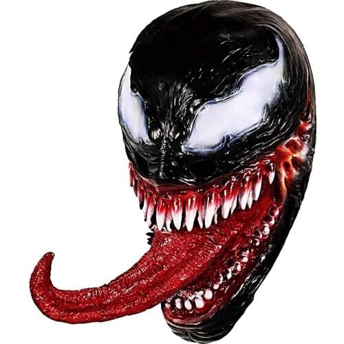 2021 Hot High Quality Venom Mask Halloween Dark Cosplay Superhero Long Tongue Latex Horror Mask Halloween