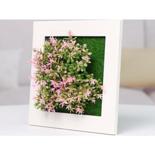 Artificial Simulation Plants 3D Wall Hanging / Desktop Flowers Faux Plants Photo Frame for Home Office Desk Wall Decor Gift