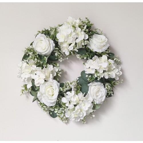 24 Style Artificial Wreaths Flower Wreaths Simulation Garland Door Knocker Round Leaf Decoration Wedding Decoration Wall Hanging