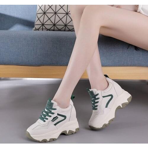 Women Sneakers Solid Wedge Casual Shoes Woman Sneakers Women Running Shoes Lace-up Female Sneakers Zapatillas Mujer