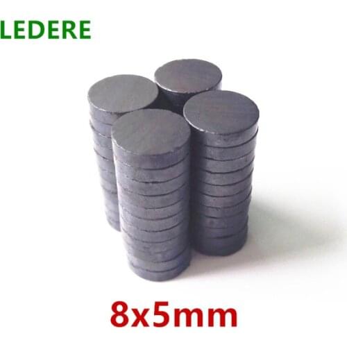 100pcs/lot Disk Ferrite Magnet 8x5 mm magnet fridge ferrite magnet ring ferrite magnet for speakers magnet black 8 * 5 mm mini