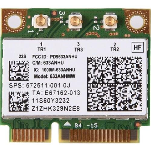 Mini pcie Card for Intel Ultimate-N 6300 633ANHMW 450Mbp WLAN Wireless WiFi Card For hp 572511