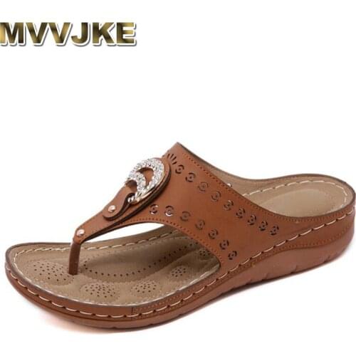 MVVJKE New slippers women Platform Wedges Slippers Casual Outdoor Soft Flip-Flops 2020 Summer Shoes woman Beach slippers ladies