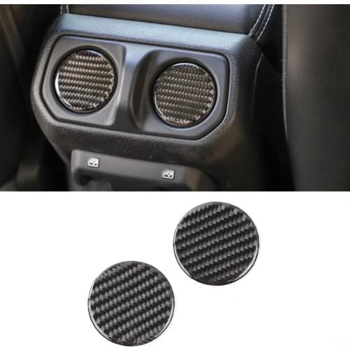Real Carbon Fiber Car Armrest Storage Box Air Conditioner Vent Stickers For Jeep Wrangler JL JT Gladiator 2018+ Car Trim