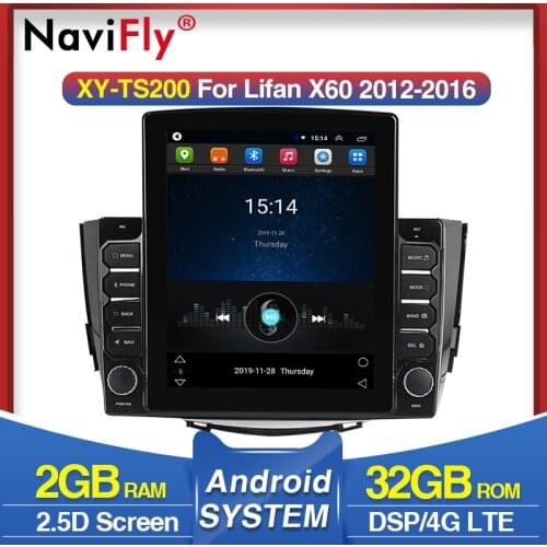 Navifly 9.7" Tesla style for Lifan X60 2012 2013 2014 2016 Android video Car radio multimedia player navigation gps No 2 din DVD