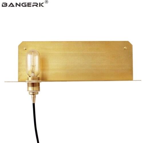 Industrial Loft Brass Wall Sconce Lighting Vintage Edison LED Wall Light With Plug Switch Bedside Wall Lamp Home Decor Fixtures