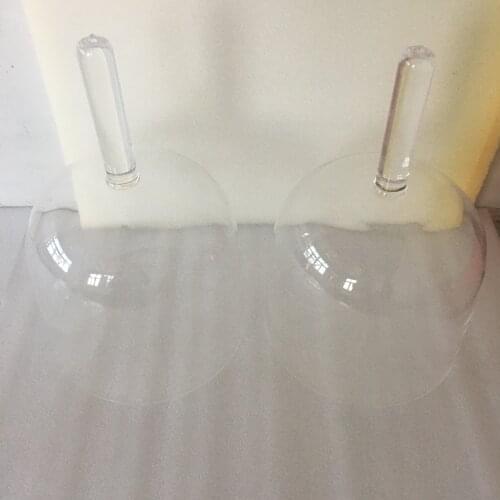 Clear crystal singing handle bowls with 3th octave perfect musical note F# G# A