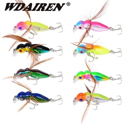 1Pcs 4cm 3.5g Grasshopper insects Fishing Lures Sea fishing Tackle Flying Jig Wobbler Lure hard lure bait Artificial baits