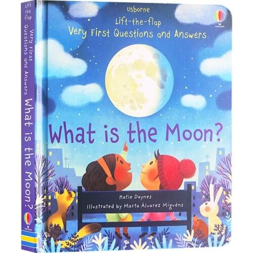 Usborne Lift The Flap Very First Questions and Answers What Is The Moon Baby 3D Flip Picture Card Board Books for Kids Learning