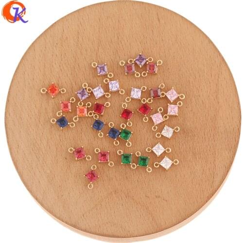 Cordial Design 100Pcs 7*11MM Jewelry Accessories/Hand Made/Crystal Earrings Connectors/Sqaure Shape/DIY Making/Earring Findings