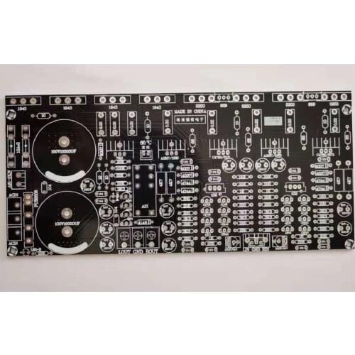 2SA1943 2SC5200 Stereo 2.0 Channel 300W+300W HIFI Power Amplifier Circuit PCB Empty Board Dual AC 24-63V With Horn Protectic