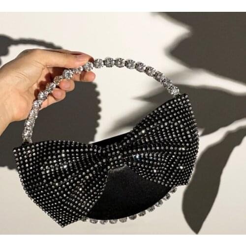 Butterfly Diamond Circular Evening Bag Women New Round Handle Rhinestone Dinner Clutch Purse Ladies Half Moon Handbag Fashion
