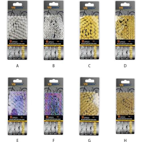 Bicycle Chain 8 9 10 11 Speed Velocidade Titanium Plated TI Gold Silver Mountain Road Bike MTB Chains Part 116 Links