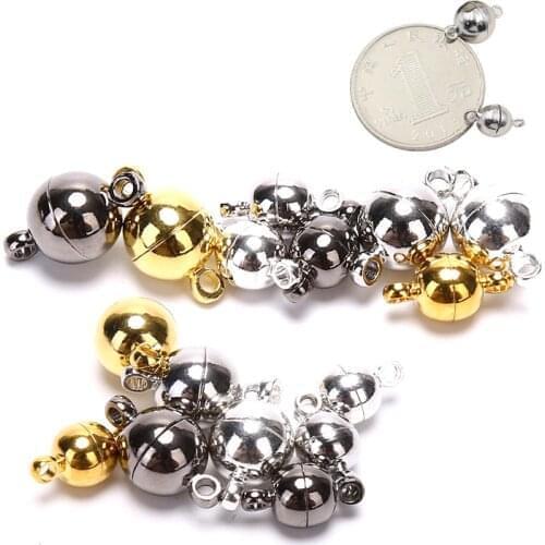 10pcs Magnetic Lobster Clasps Buckle Hook Round Crystal Beads Disco Ball Clasp for Bracelet DIY Jewelry Making Findings Accessor