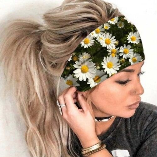 Women Girl Summer Boho Hair Bands Print Headband Bohemian Cross Turban Bandage Bandanas Hair Accessories Headwrap Headwear Gift