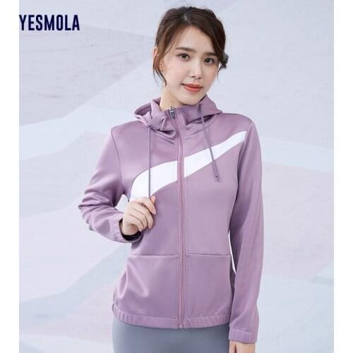YESMOLA Womens Hoodie Patchwork Sweatshirt Zipper Sports Jacket Outdoor Sports Clothing Sweatshirt Running Fitness Jacket