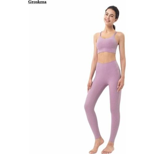 High Waist Leggings+Sexy Bra Women Yoga Two Piece Set Bling Bling Fitness Gym Suits Sportswear Running Clothing Ropa Mujer