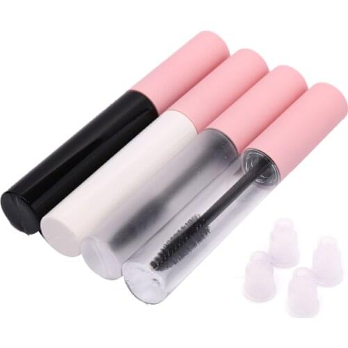 10ml Empty Mascara Tube Clear Revitalash Eyelash Bottle Frosted White,Pink Lid Cosmetic Packing Container