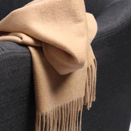 100% Cashmere Scarf Men 2020 Luxury Winter Wool Scarf Women Thick Warm Neck Solid Color Male Shawls Wrap Pashmina Scarf