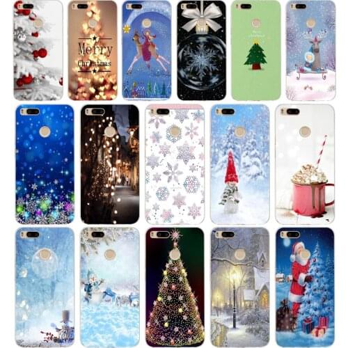 113AA Happy New Year and Christmas gift Soft Silicone Tpu Cover phone Case for Xiaomi Redmi Mi A1 A2 8 lite