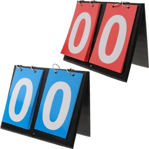 2-Digital Portable Flip Scoreboard Small up to 9 Score for Multi Sport Tennis, Basketball, Badminton