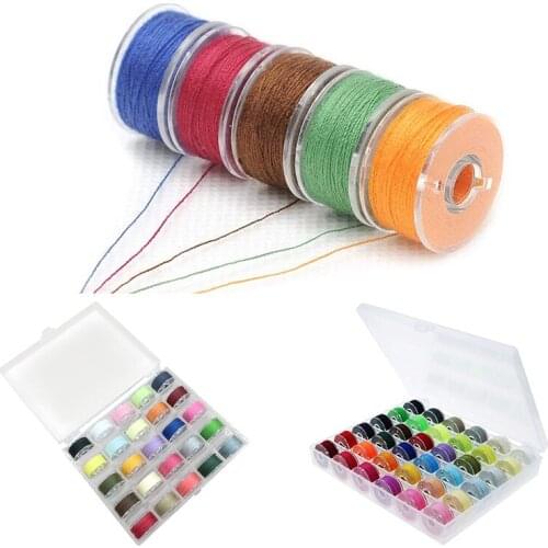 25Pcs Thread Spools Empty Plastic Bobbins Case Kit Storage Box For Multiple Organiser Set Sewing Machine Accessories