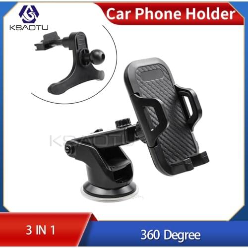 3 In 1 Car Phone Holder 360 Degree Rotation With Suction Cup Car Windshield Meter Dashboard Air Outlet Mobile Phone Holder