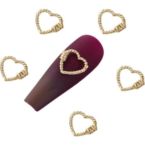 Heart 3D Nail Art Decoration Ultra-thin Metal Stud Nail art Rivet Decal Charms DIY Nails Accessories