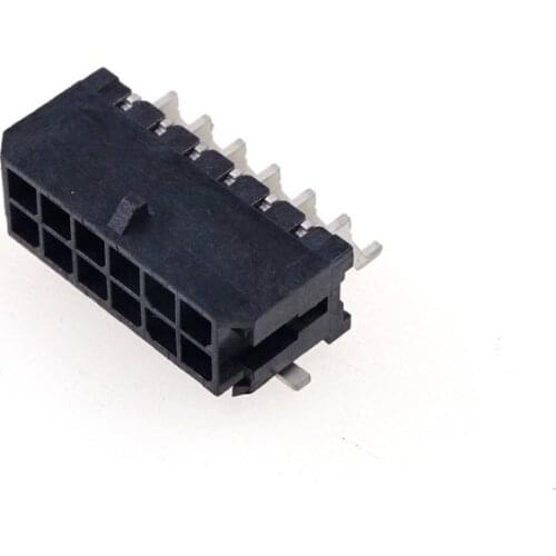 5pcs Micro-Fit 3.0 Right Angle Header 3.0 mm Pitch Dual Row 12 Pin Solder Tab Tin Glow-Wire Capable Cross 0430451209 SMT