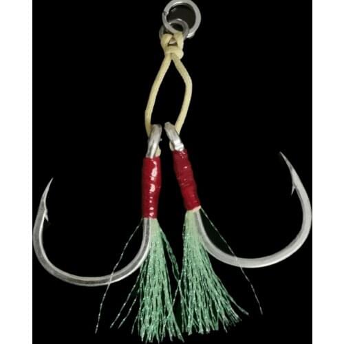 6PCS Slow Jig Hook Assist Carbon Hooks Light Jigging 1/0~7/0 Size Metal Jig PE Line Fishing Accessories Saltwater Fishing Hooks